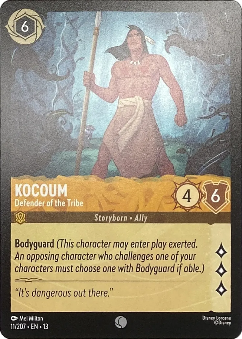 2026 Disney Lorcana Attack of the Vine! Kocoum - Defender of the Tribe #11/207 Common front