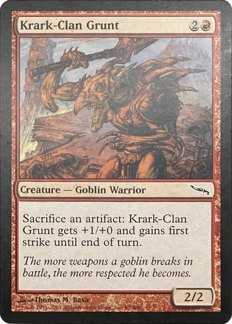 2003 Magic: The Gathering Mirrodin Krark-Clan Grunt #97/306 Common front