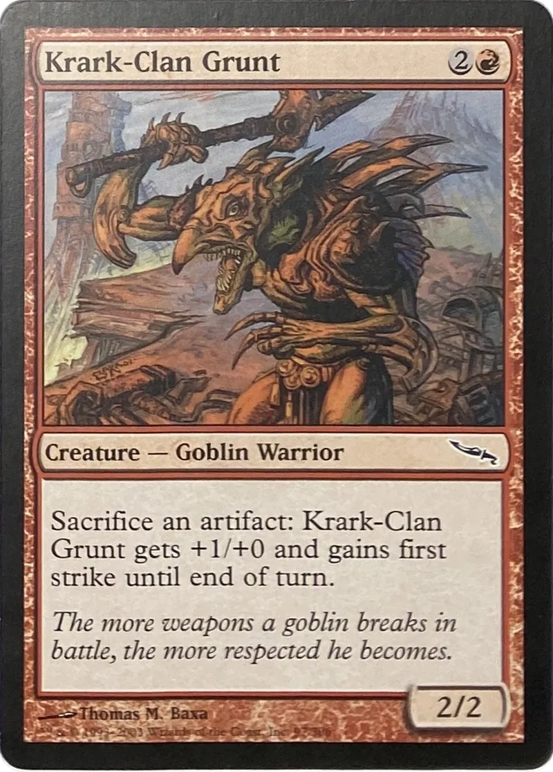 2003 Magic: The Gathering Mirrodin Krark-Clan Grunt #97/306 Common front