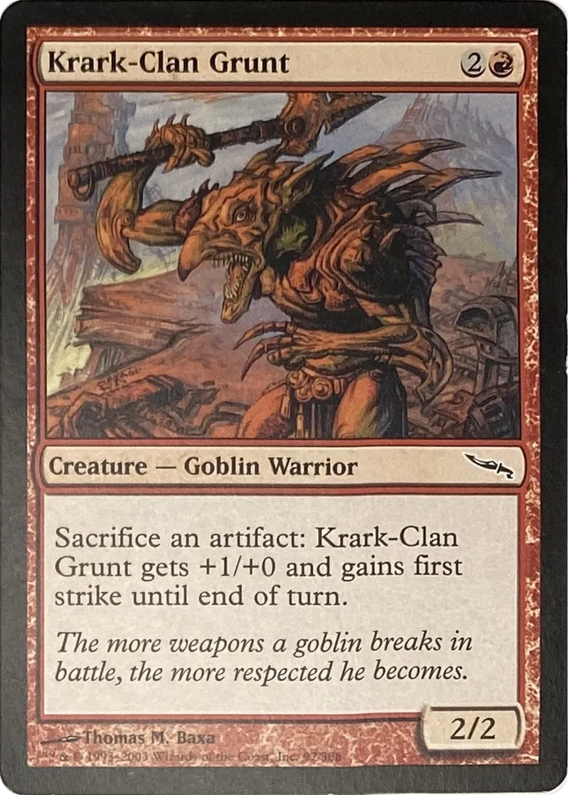 2003 Magic: The Gathering Mirrodin Krark-Clan Grunt #97/306 Common front