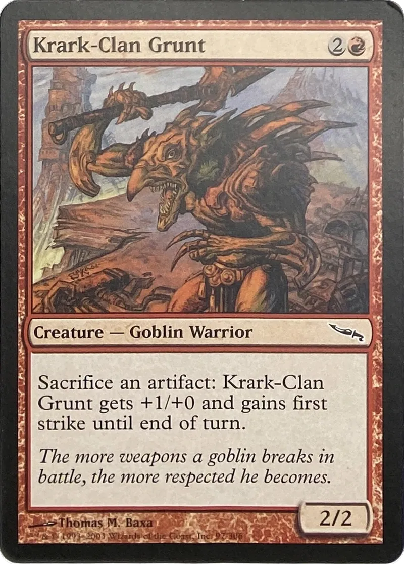 2003 Magic: The Gathering Mirrodin Krark-Clan Grunt #97/306 Common front