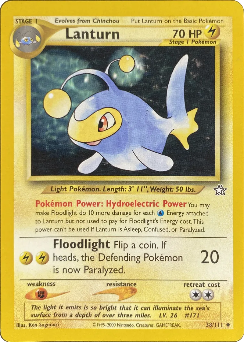 2000 Pokemon Neo Genesis Lanturn #038/111 Uncommon front