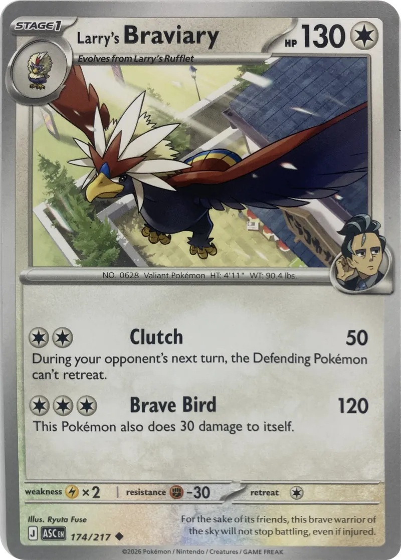2026 Pokemon Ascended Heroes Larry's Braviary #174/217 Uncommon front