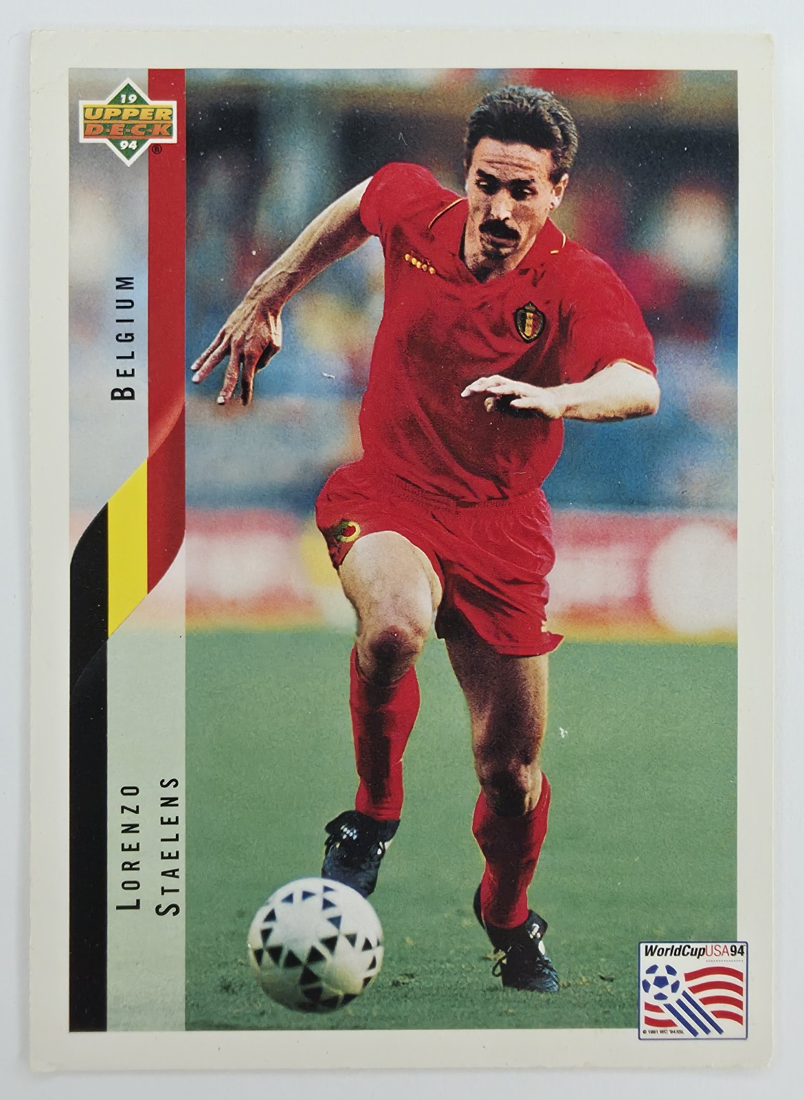 1994 Upper Deck World Cup English/Spanish Lorenzo Staelens #111 Belgium front