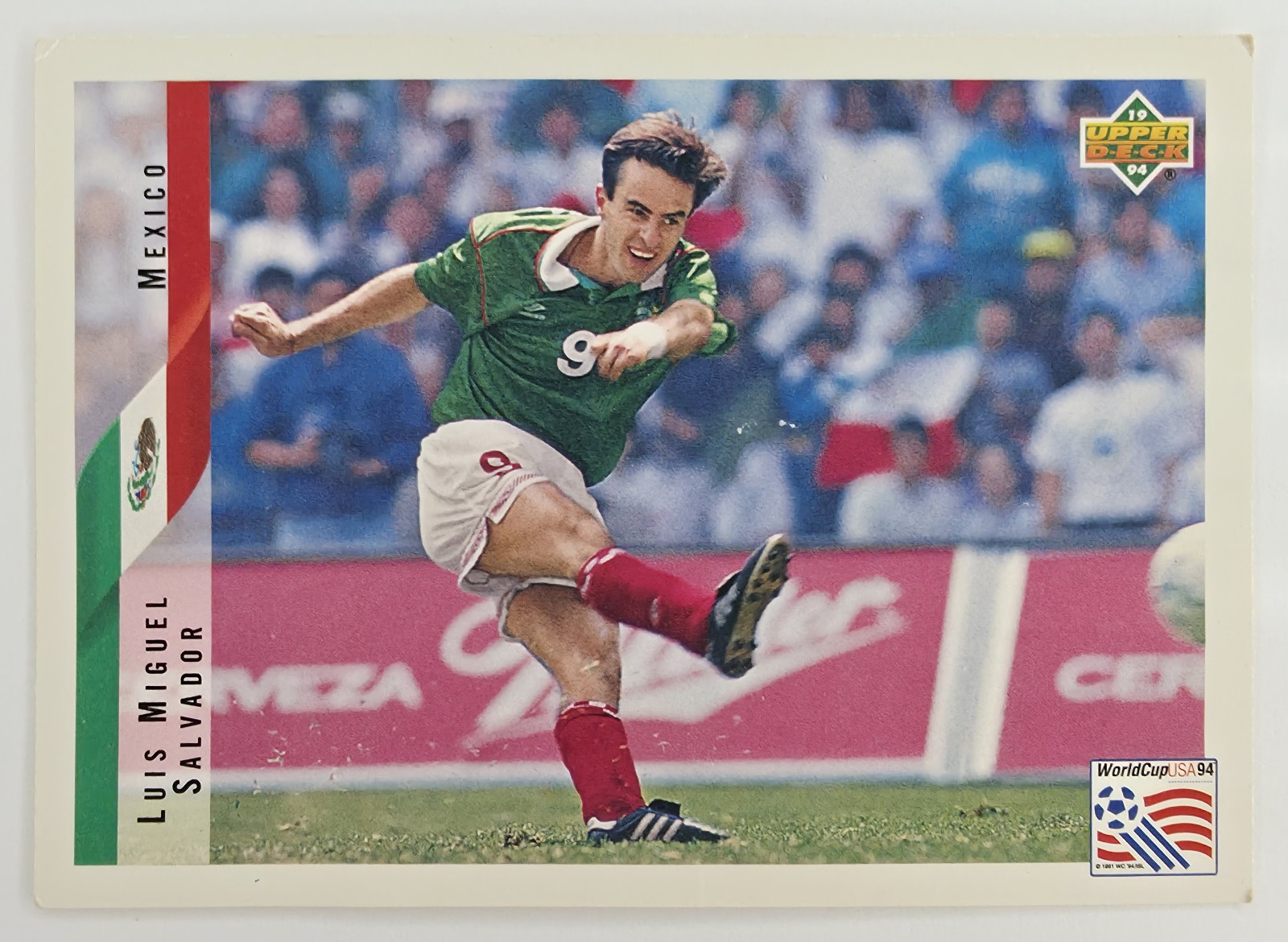 1994 Upper Deck World Cup English/Spanish Luis Miguel Salvador #42 Mexico front