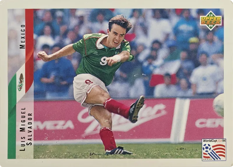 1994 Upper Deck World Cup English/Spanish Luis Miguel Salvador #42 Mexico front