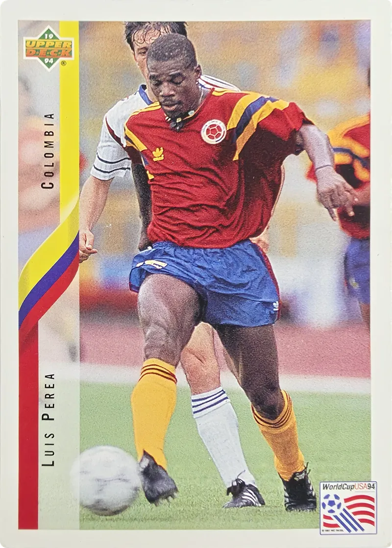 1994 Upper Deck World Cup English/Spanish Luis Perea #56 Colombia front