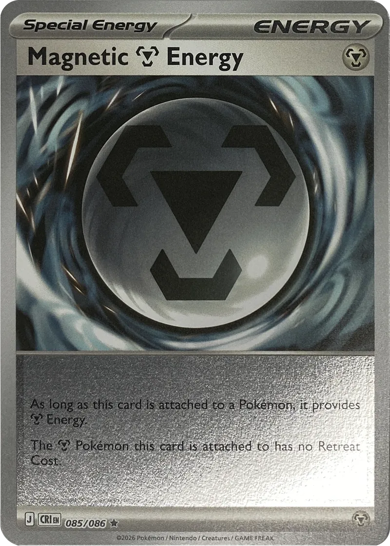 2026 Pokemon Chaos Rising Magnetic Metal Energy #085/086 Reverse Holo Rare front