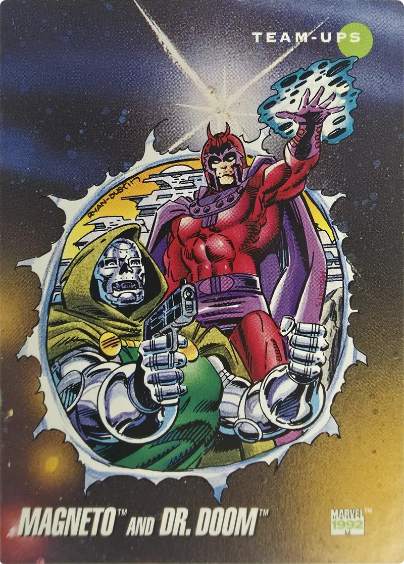 1992 Impel Marvel Universe Series III Magneto and Dr. Doom, front
