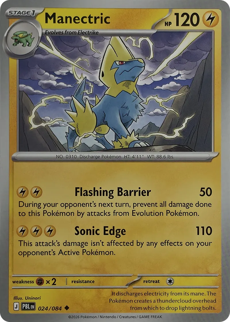 2026 Pokemon Pitch Black Manectric #024/084 Uncommon front