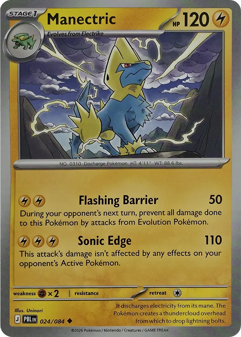 2026 Pokemon Pitch Black Manectric #024/084 Uncommon front