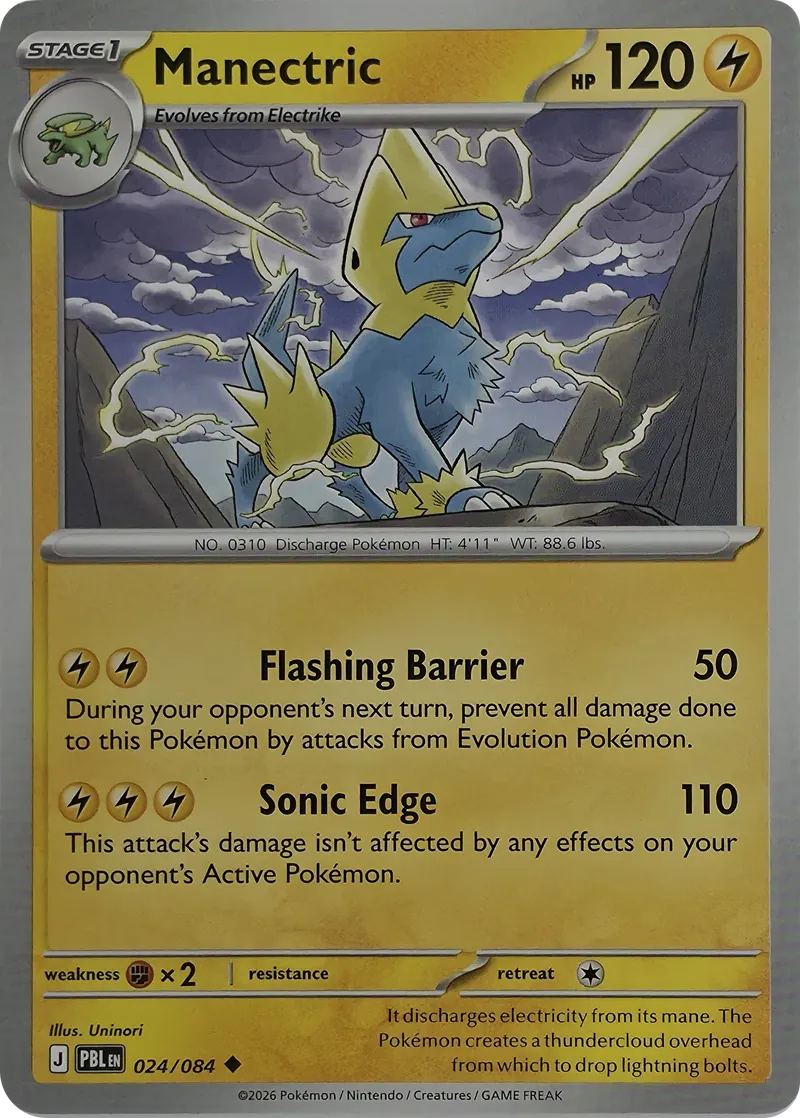 2026 Pokemon Pitch Black Manectric #024/084 Uncommon front