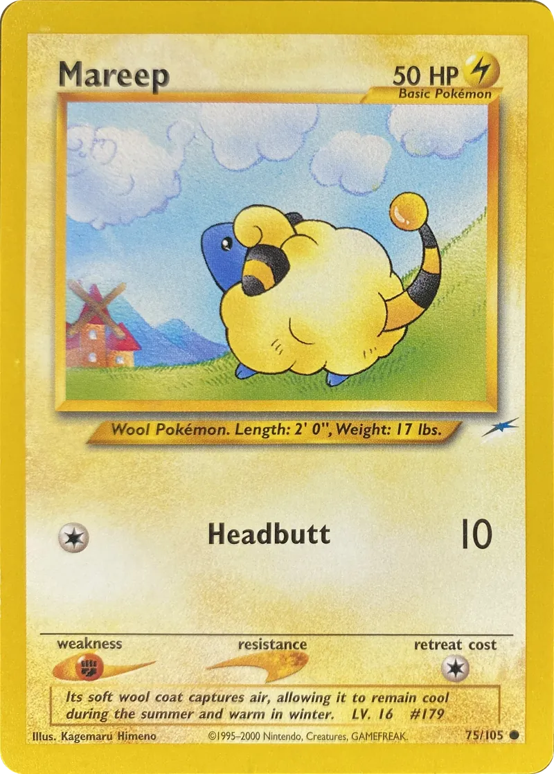2002 Pokemon Neo Destiny Mareep #075/105 Common front