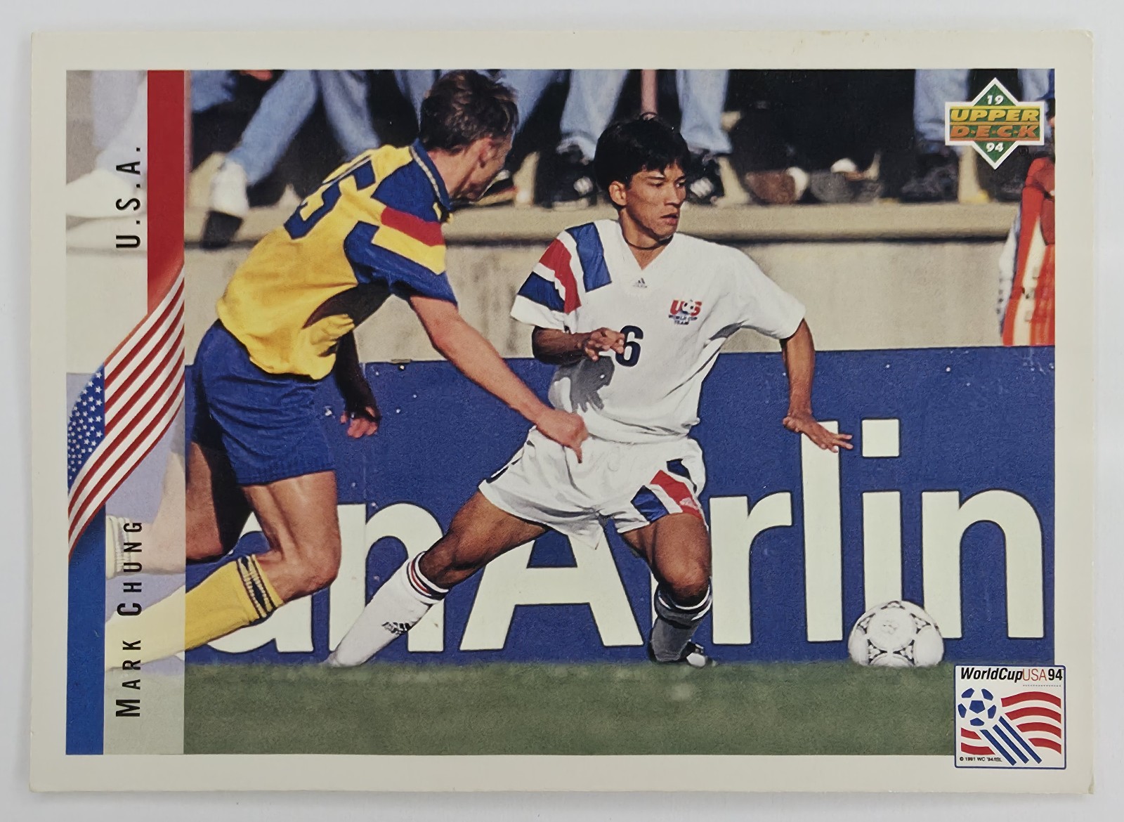 1994 Upper Deck World Cup English/Spanish Mark Chung #20 USA front