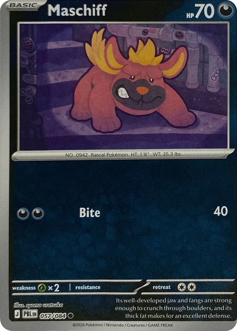 2026 Pokemon Pitch Black Maschiff #057/084 Common front