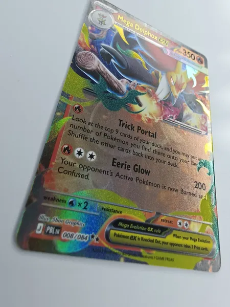 Mega Delphox ex holo angle