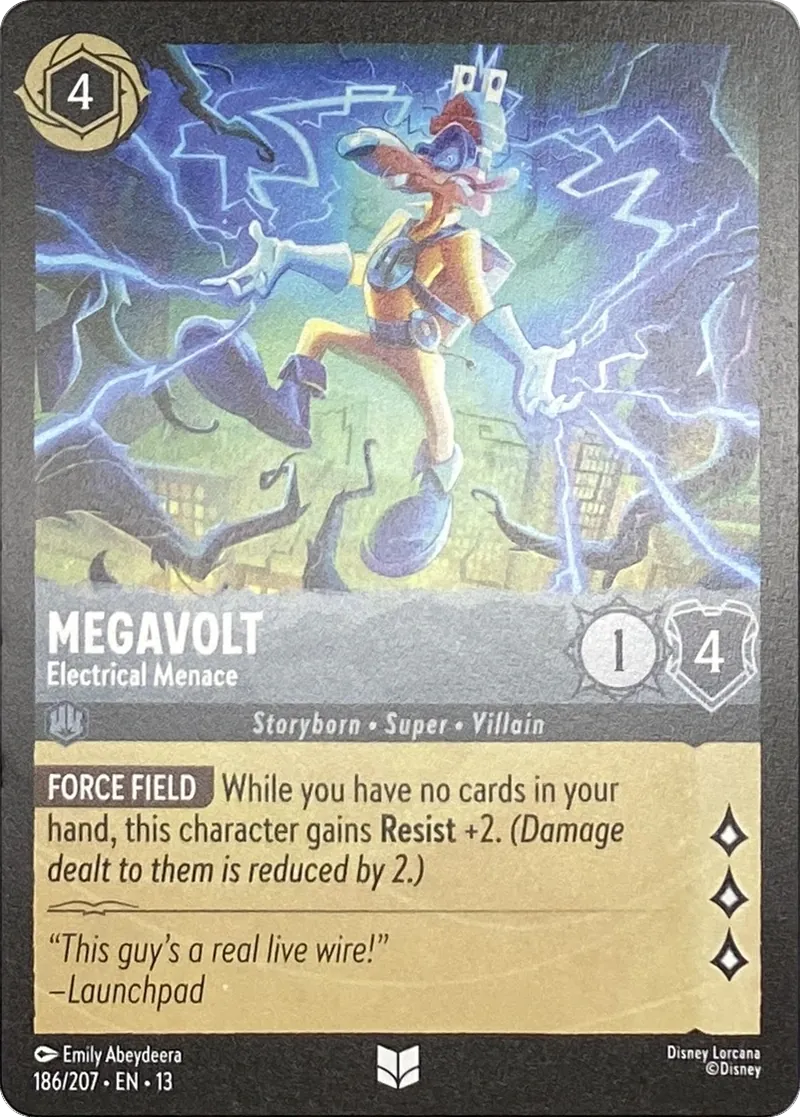 2026 Disney Lorcana Attack of the Vine! Megavolt - Electrical Menace #186/207 Uncommon front