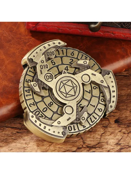 Metal Fidget Dice Wheel, Tabletop RPG Roller, 2.3 In, photo 1