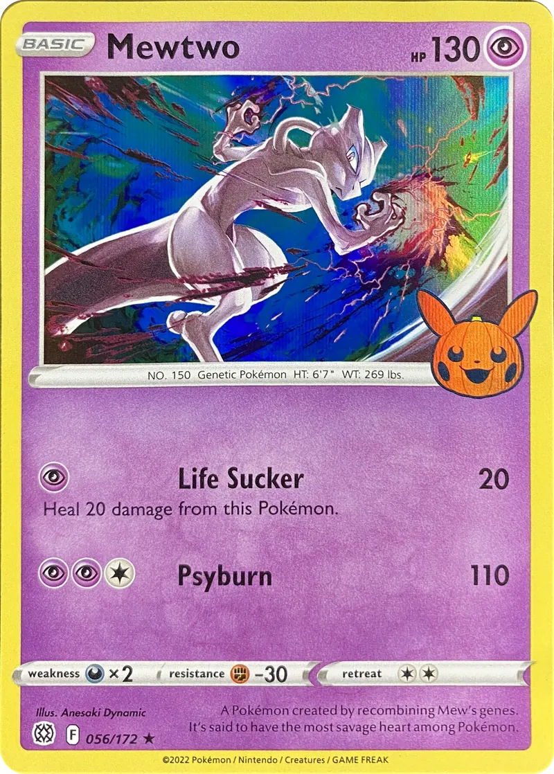 2022 Pokemon Trick or Trade BOOster Bundle Mewtwo #056/172 Promo front