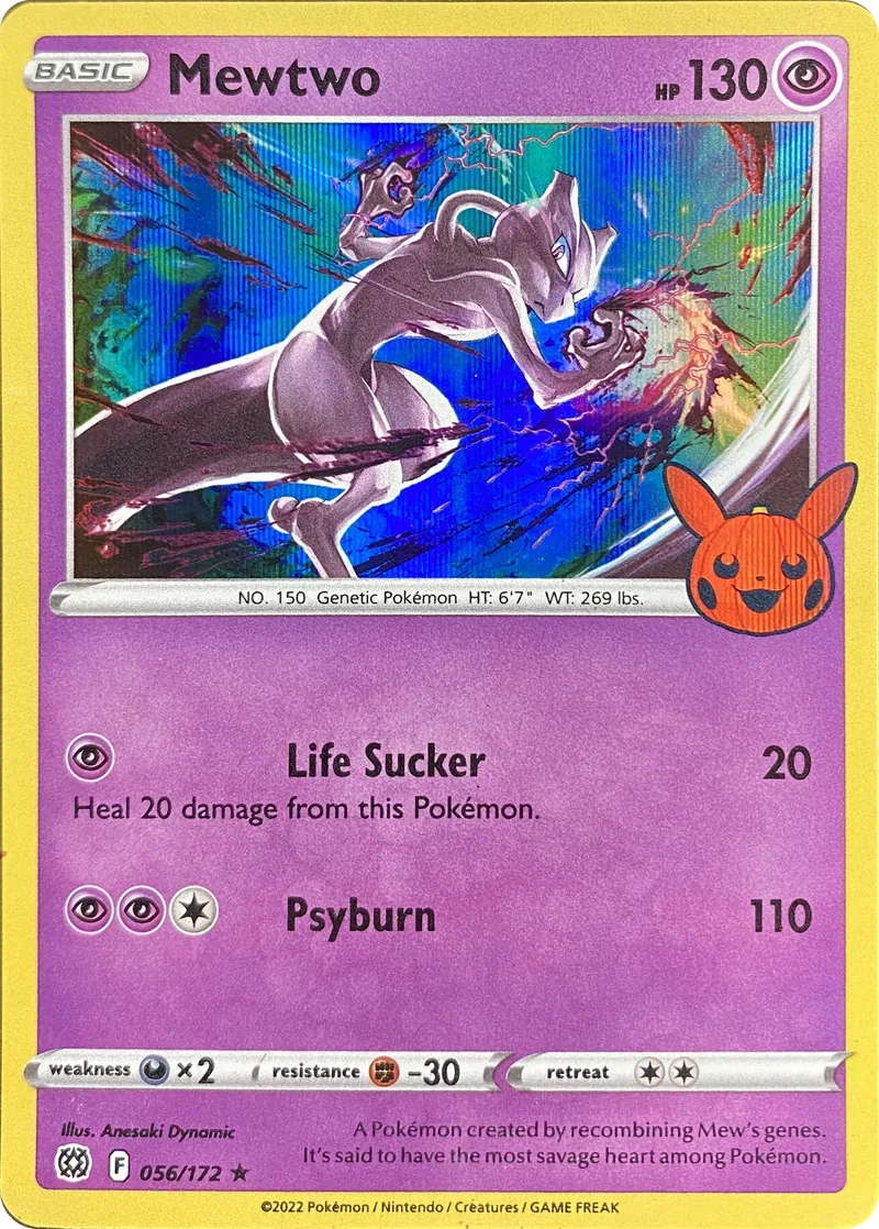 2022 Pokemon Trick or Trade BOOster Bundle Mewtwo #056/172 Promo front