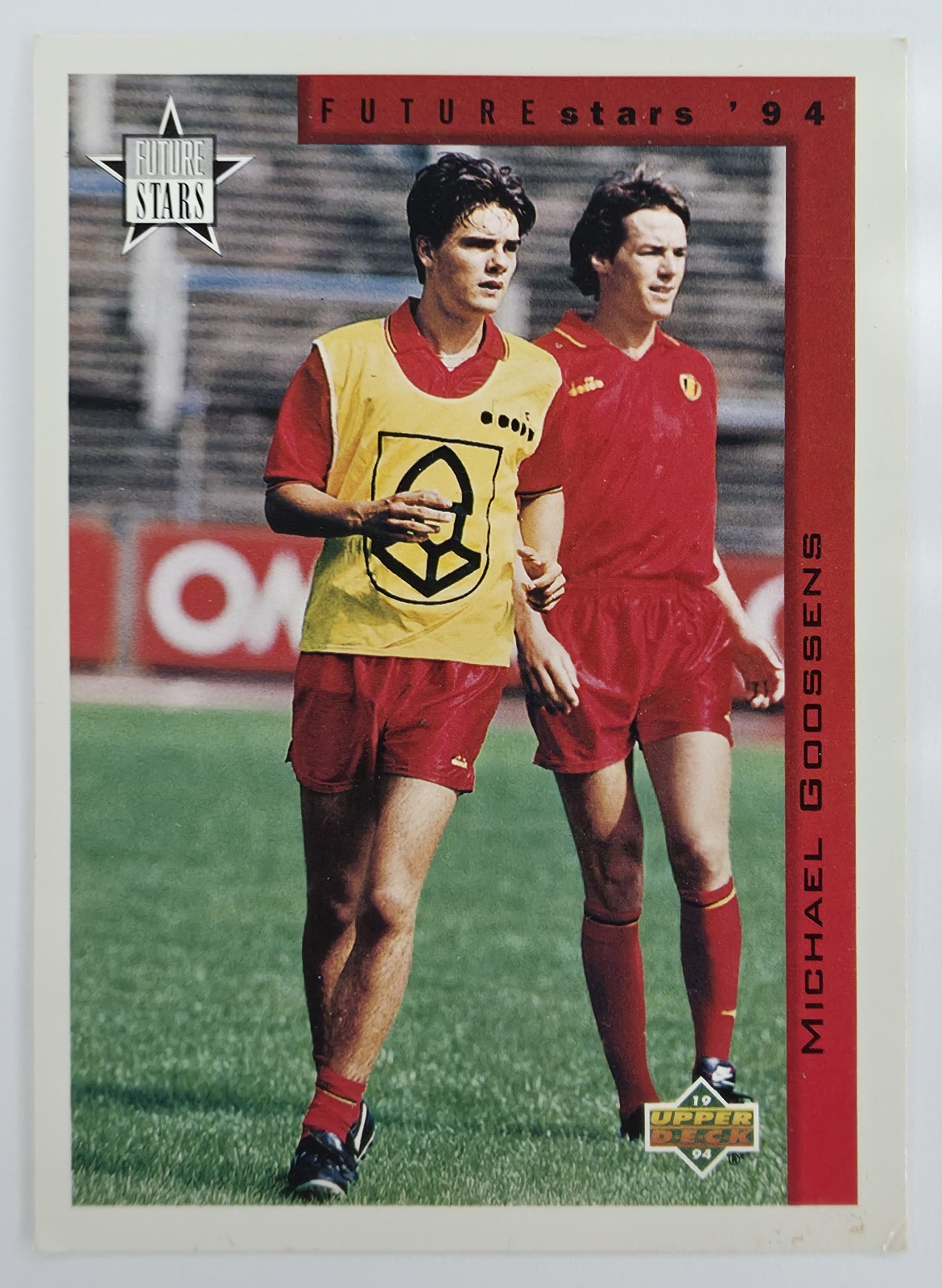 1994 Upper Deck World Cup English/Spanish Michael Goossens #299 Belgium Future Stars front
