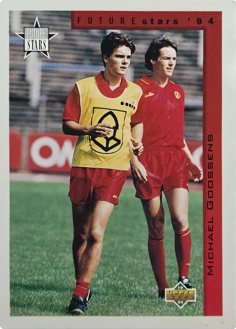 1994 Upper Deck World Cup English/Spanish Michael Goossens #299 Belgium Future Stars front