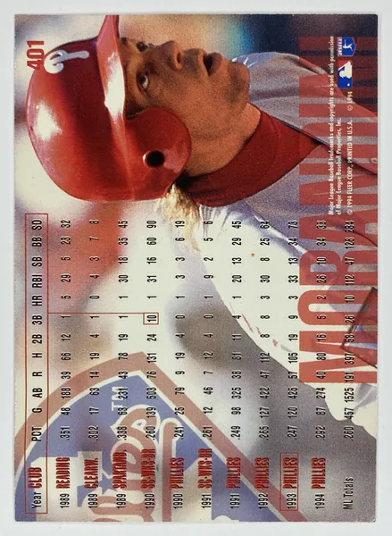 1995 Fleer Mickey Morandini #401 Philadelphia Phillies back