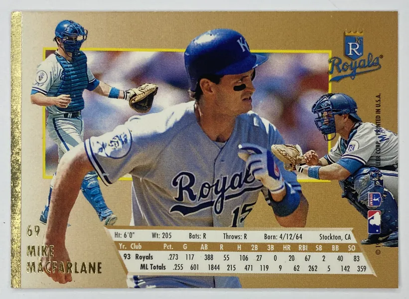 1994 Fleer Ultra Mike Macfarlane #69 Kansas City Royals back