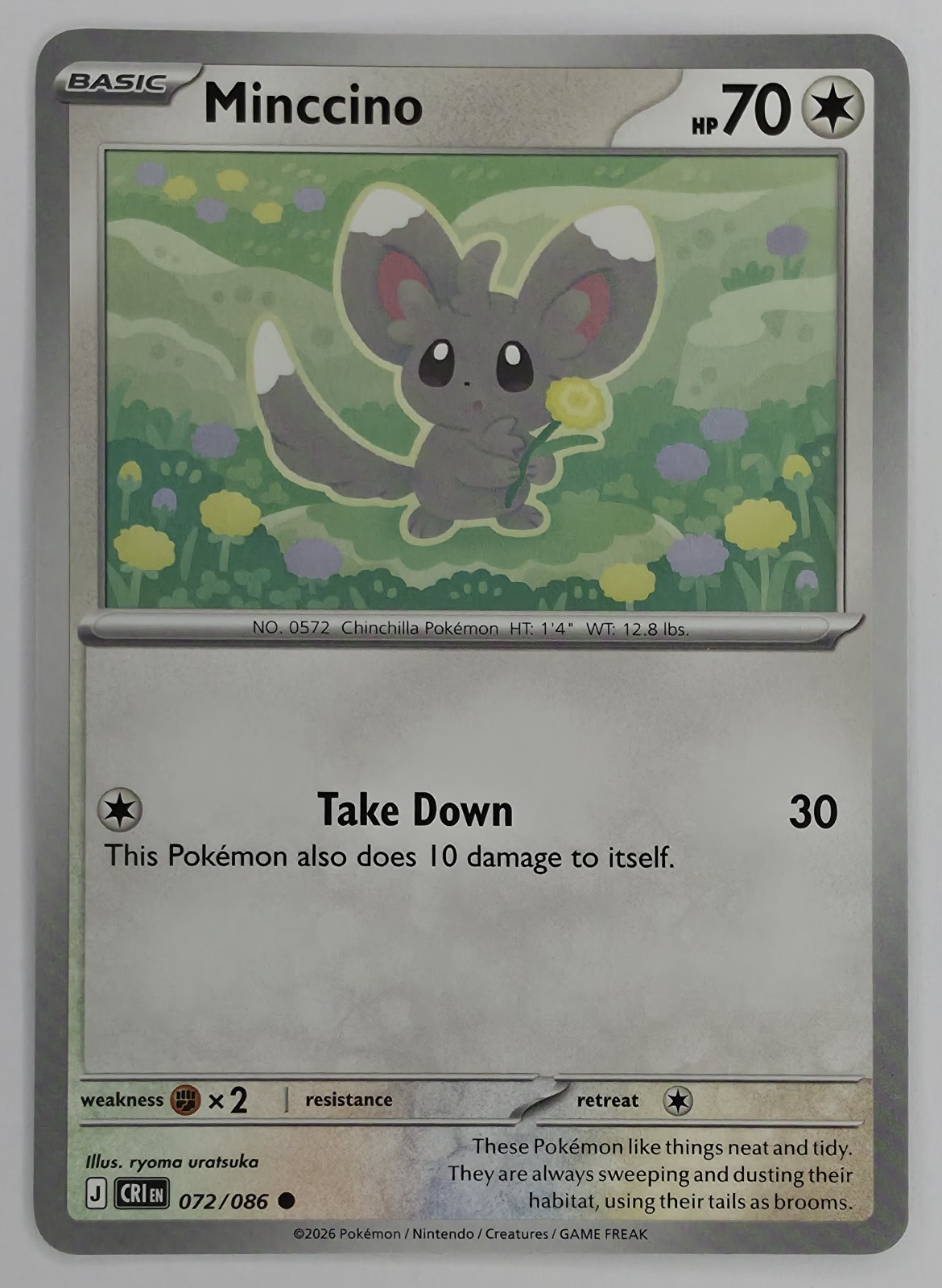 2026 Pokemon Chaos Rising Minccino #072/086 Common front