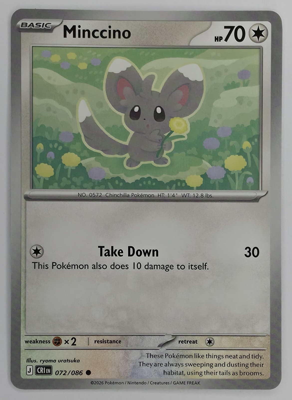 2026 Pokemon Chaos Rising Minccino #072/086 Common front