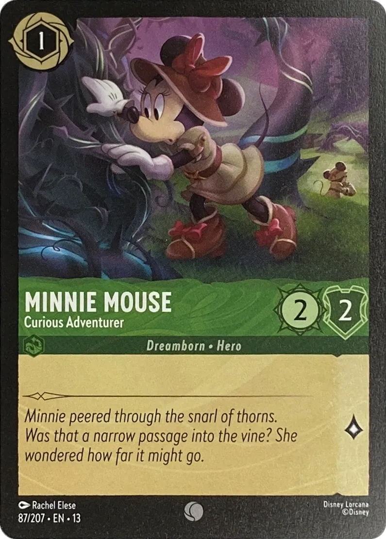 2026 Disney Lorcana Attack of the Vine! Minnie Mouse - Curious Adventurer #87/207 Common front