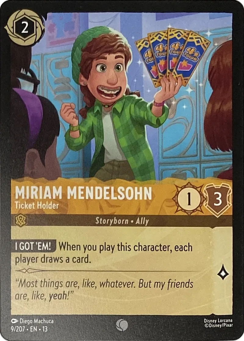 2026 Disney Lorcana Attack of the Vine! Miriam Mendelsohn - Ticket Holder #9/207 Common front