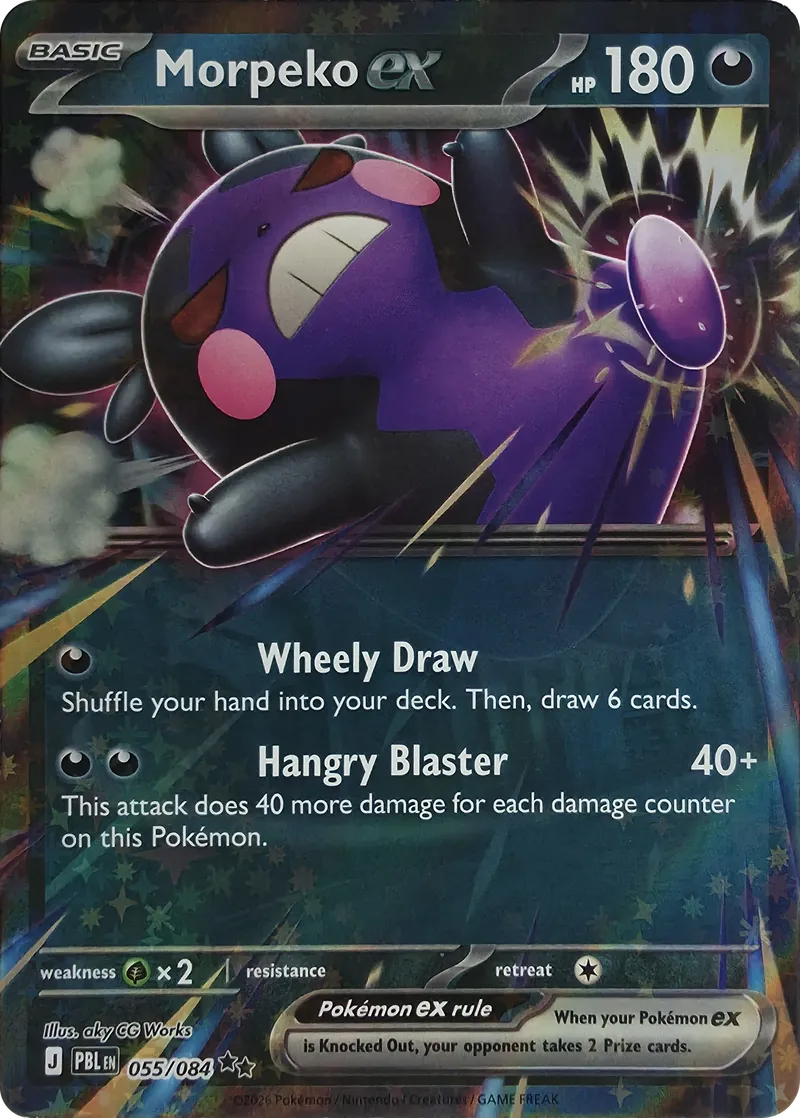 2026 Pokemon Pitch Black Morpeko ex #055/084 Double Rare Holo front