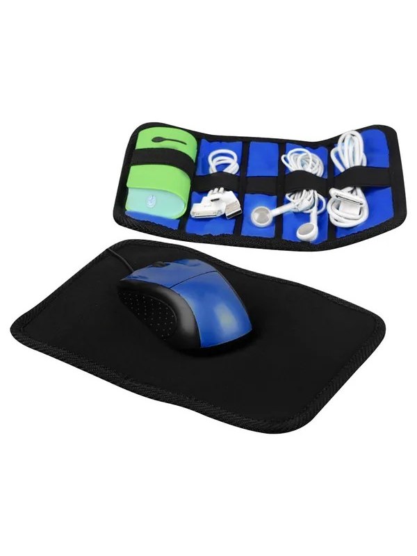 Mouse Pad with Cable Organizer and Zip Case, 3-Piece Combo, photo 1