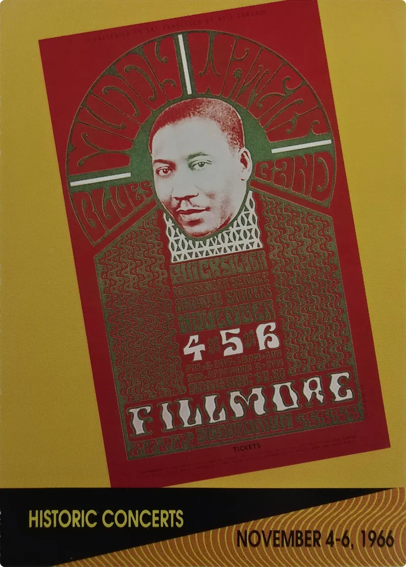 1991 Pro Set SuperStars MusiCards Muddy Waters Fillmore 1966 #250 Historic Concerts front