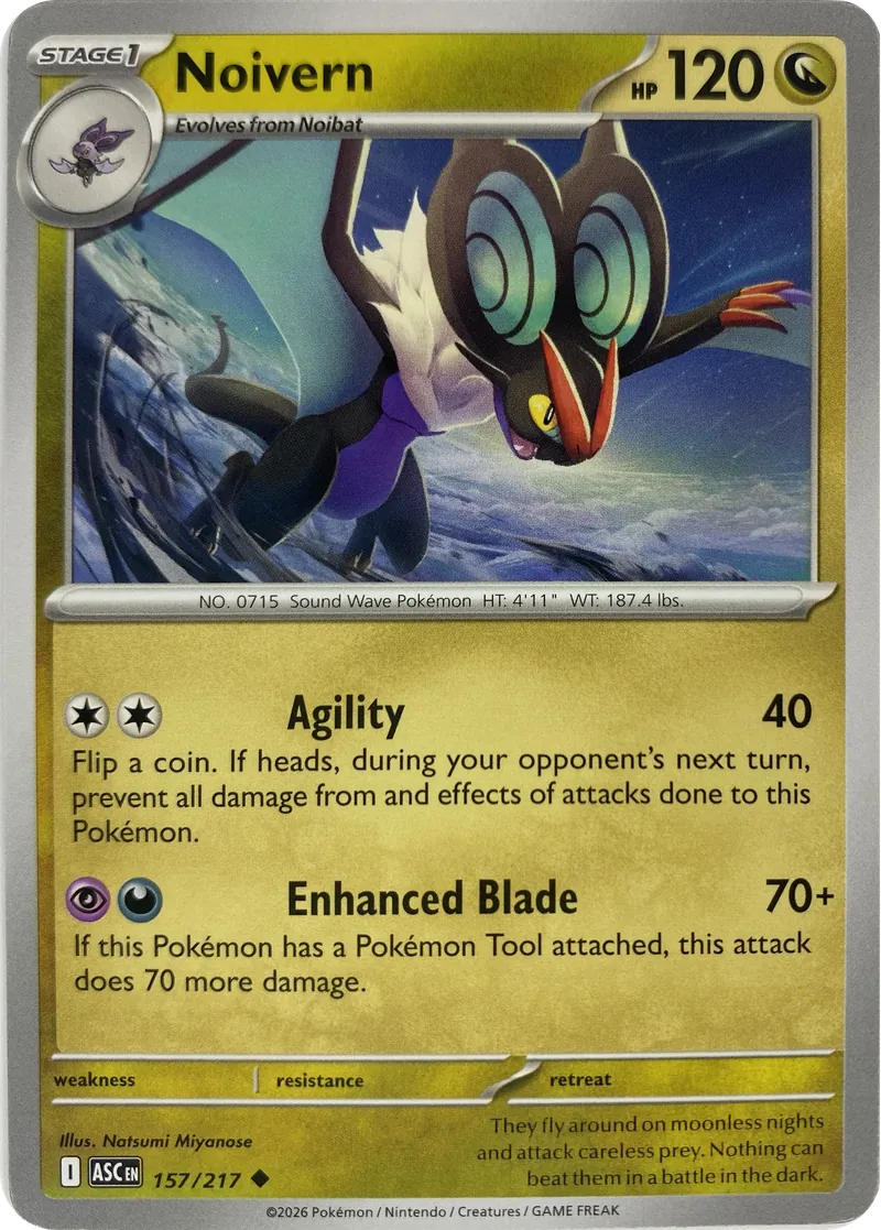 2026 Pokemon Ascended Heroes Noivern #157/217 Uncommon front