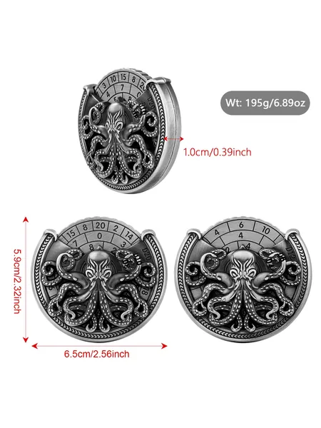 Spinning Octopus D20 Dice Turntable, Metal Tabletop RPG Dice Roller, photo 6