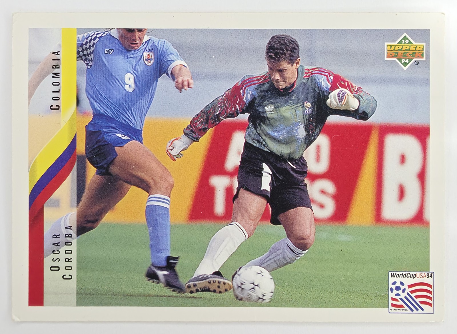 1994 Upper Deck World Cup English/Spanish Oscar Cordoba #50 Colombia front