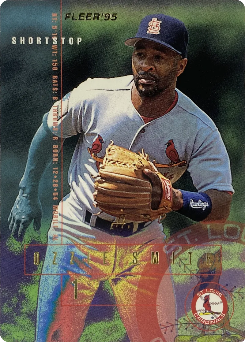 1995 Fleer Ozzie Smith #509 St. Louis Cardinals Hall of Famer front