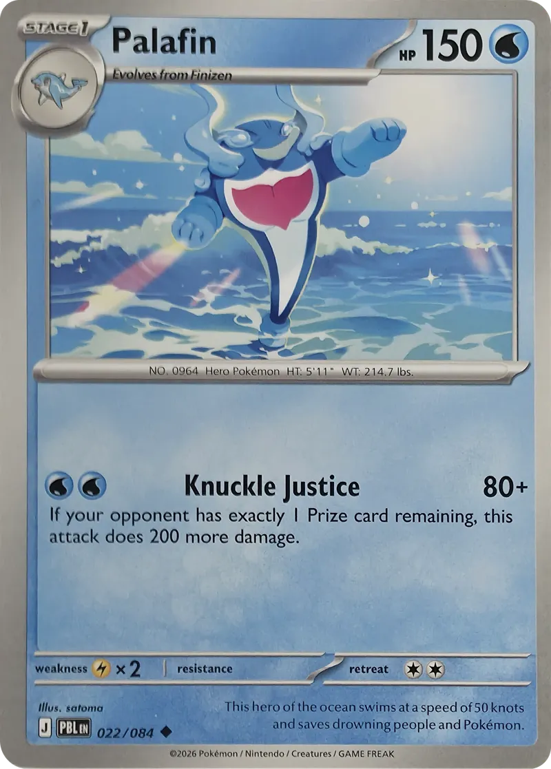2026 Pokemon Pitch Black Palafin #022/084 Uncommon front