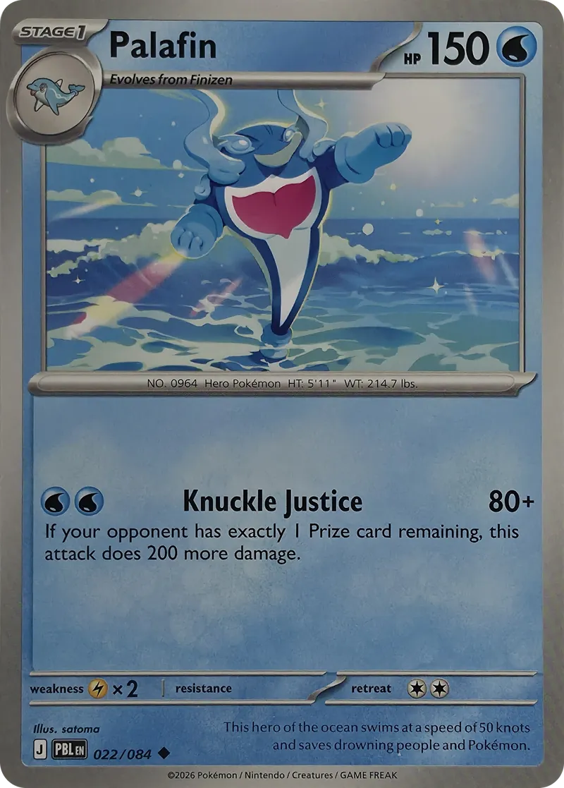 2026 Pokemon Pitch Black Palafin #022/084 Uncommon front