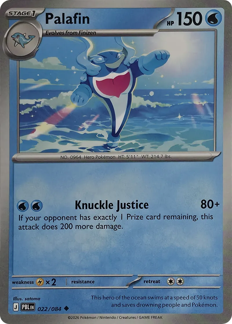 2026 Pokemon Pitch Black Palafin #022/084 Uncommon front
