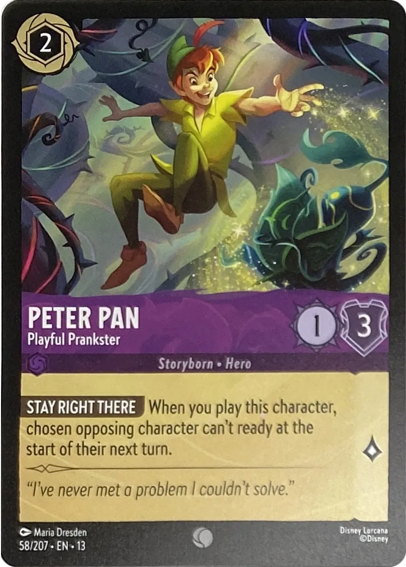 2026 Disney Lorcana Attack of the Vine! Peter Pan - Playful Prankster #58/207 Common front