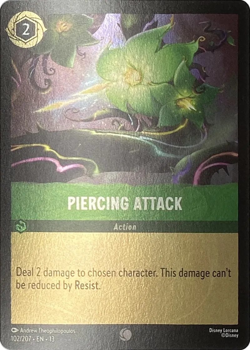2026 Disney Lorcana Attack of the Vine! Piercing Attack #102/207 Common front