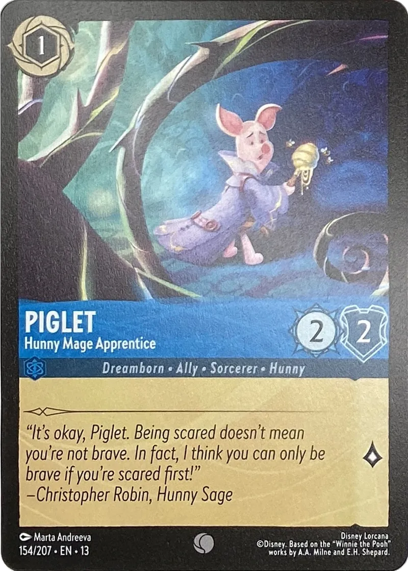 2026 Disney Lorcana Attack of the Vine! Piglet - Hunny Mage Apprentice #154/207 Common front
