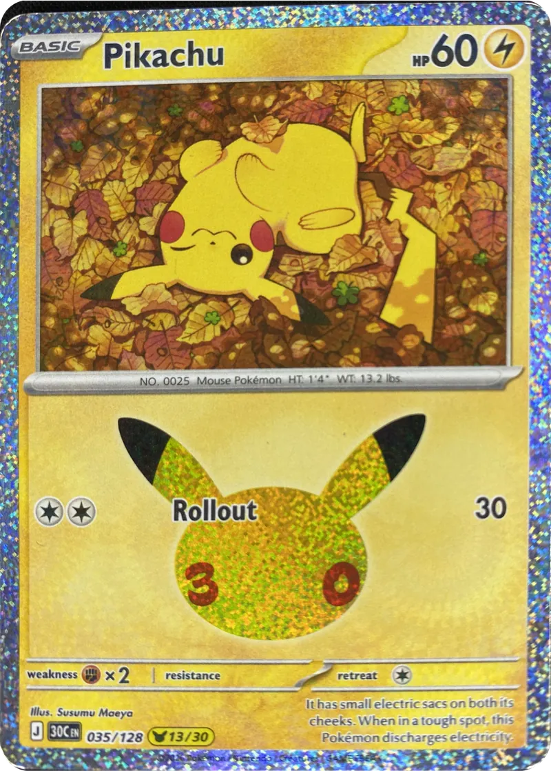2026 Pokemon 30th Celebration Pikachu #035/128 Pikachu Rare front