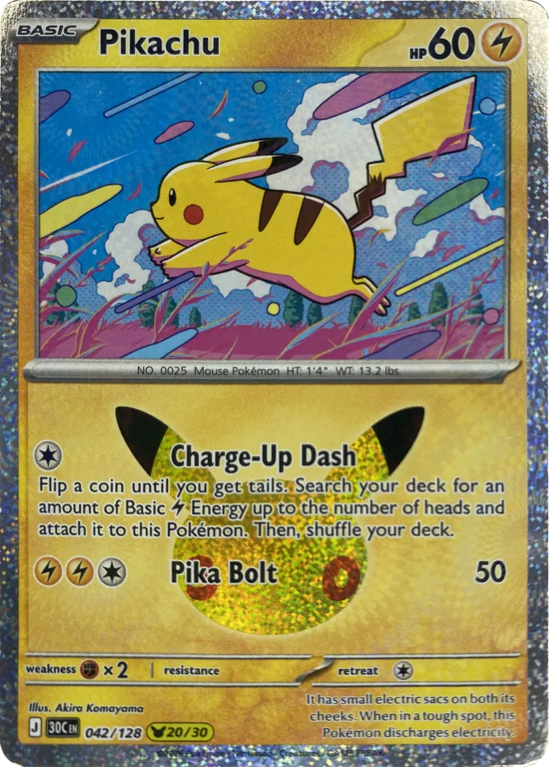 2026 Pokemon 30th Celebration Pikachu #042/128 Pikachu Rare front