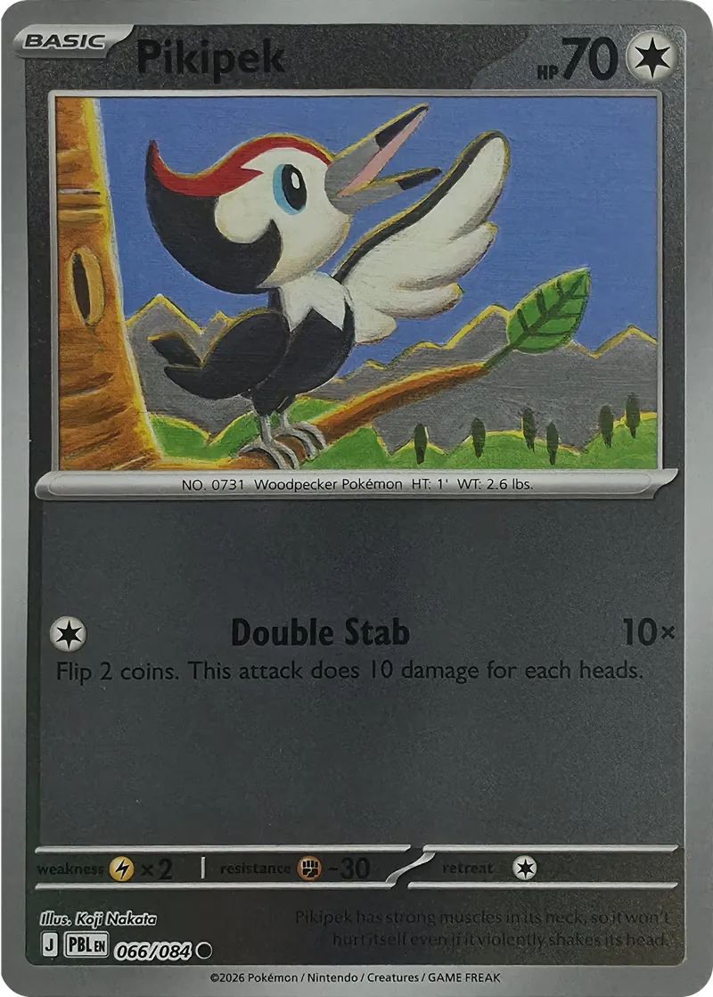 2026 Pokemon Pitch Black Pikipek #066/084 Common front