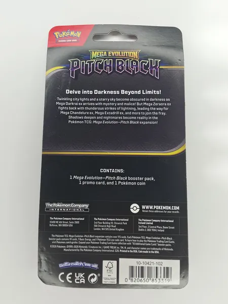 Pokemon TCG Mega Evolution Pitch Black Single Pack Blister, back