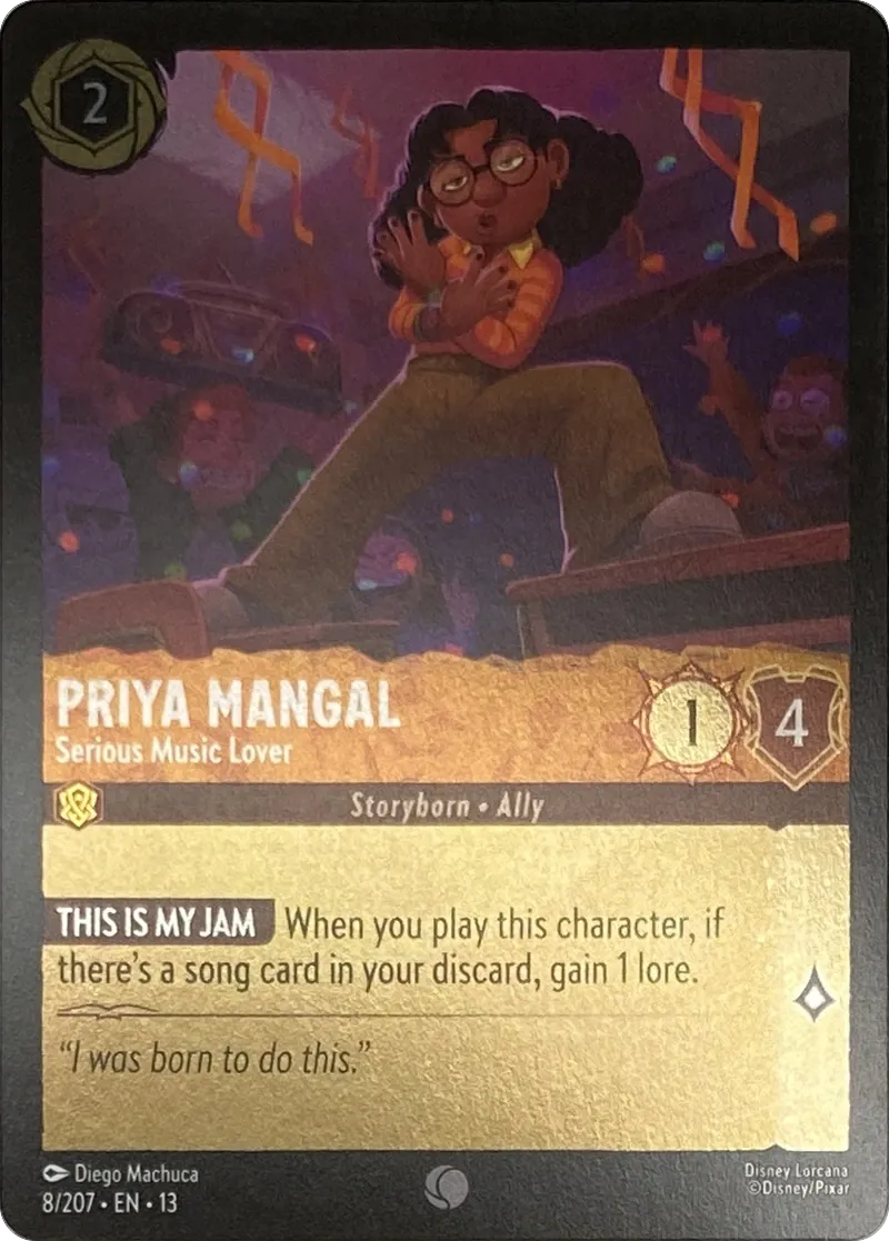 2026 Disney Lorcana Attack of the Vine! Priya Mangal - Serious Music Lover #8/207 Common front